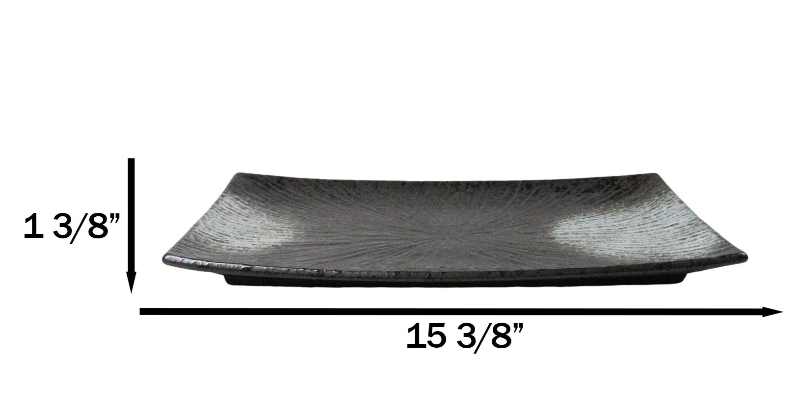 Pack Of 3 Hakumu Grey Tone Porcelain Long Rectangular Serving Platter 15"X8.5" - Image 4
