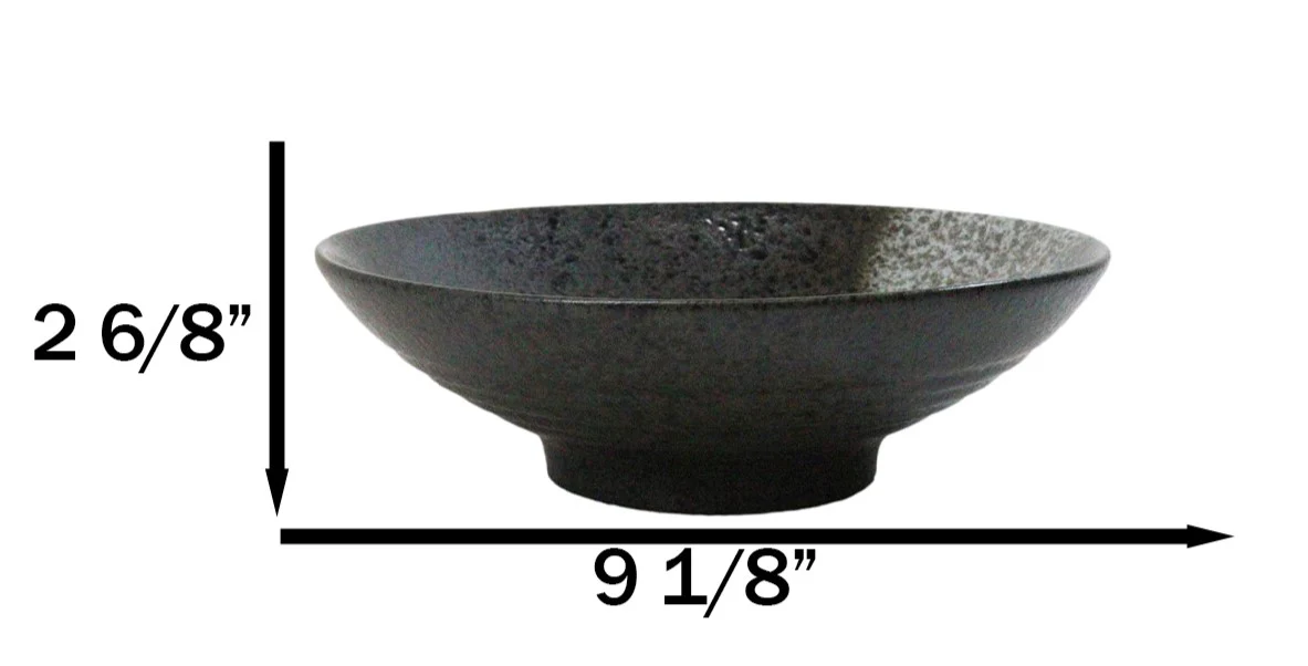 Pack Of 4 Charcoal Grey Tone Hakumu Collection Large Ramen Soup Dinner Bowl 36oz - Image 2