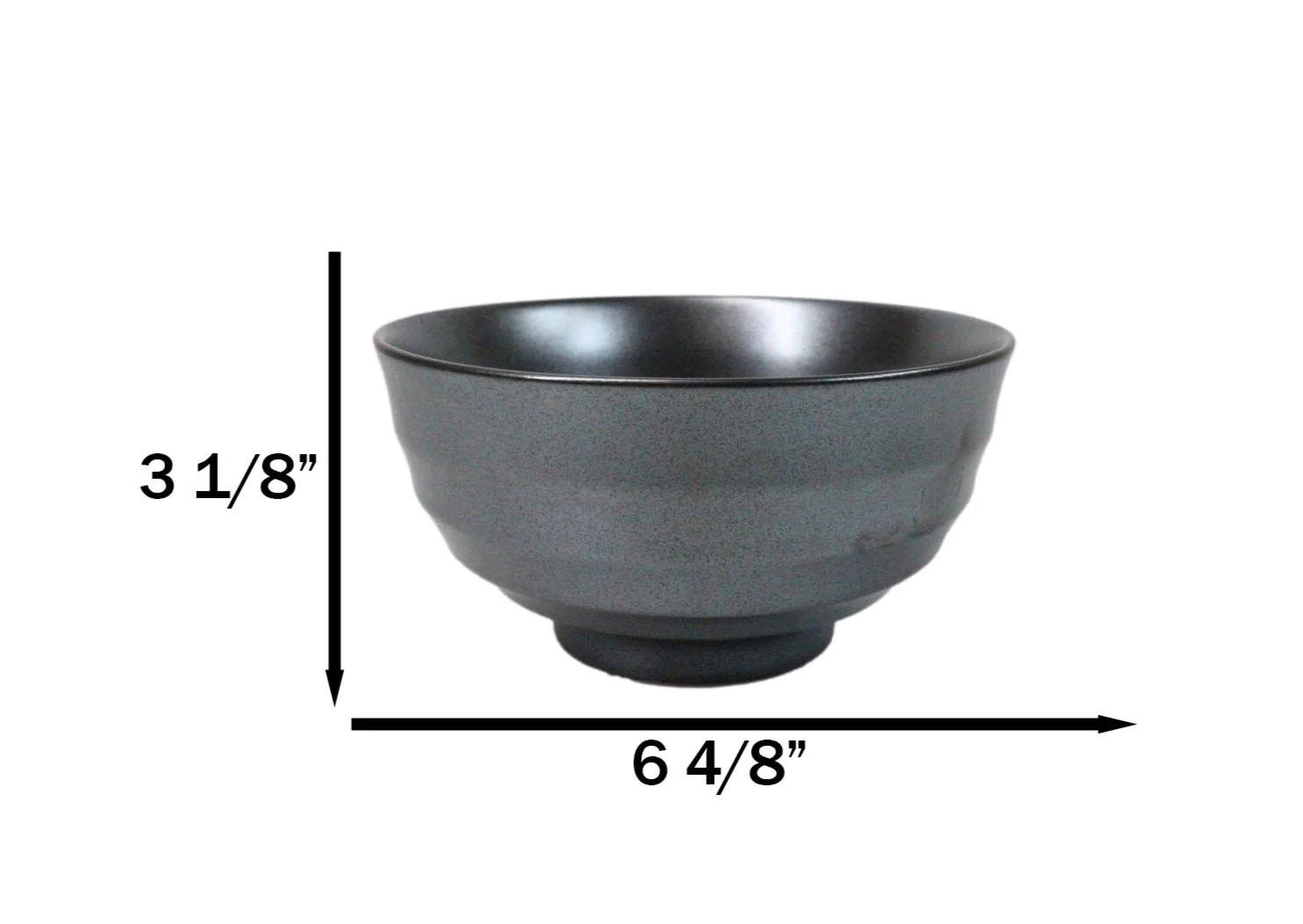 Pack Of 5 Black Clay Tetsu Kesho Ceramic Soup Salad Rice Donburi Poke Bowls 24oz - Image 2