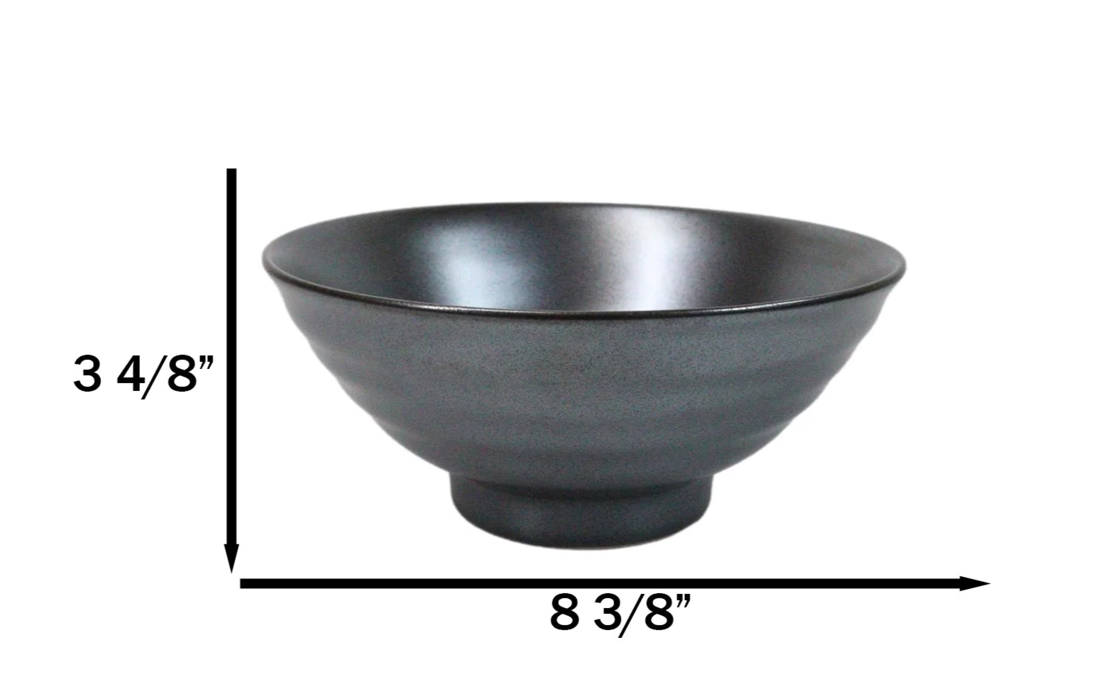 Pack Of 5 Black Tetsu Kesho Ceramic Collection Large Ramen Soup Dinner Bowl 40oz - Image 3