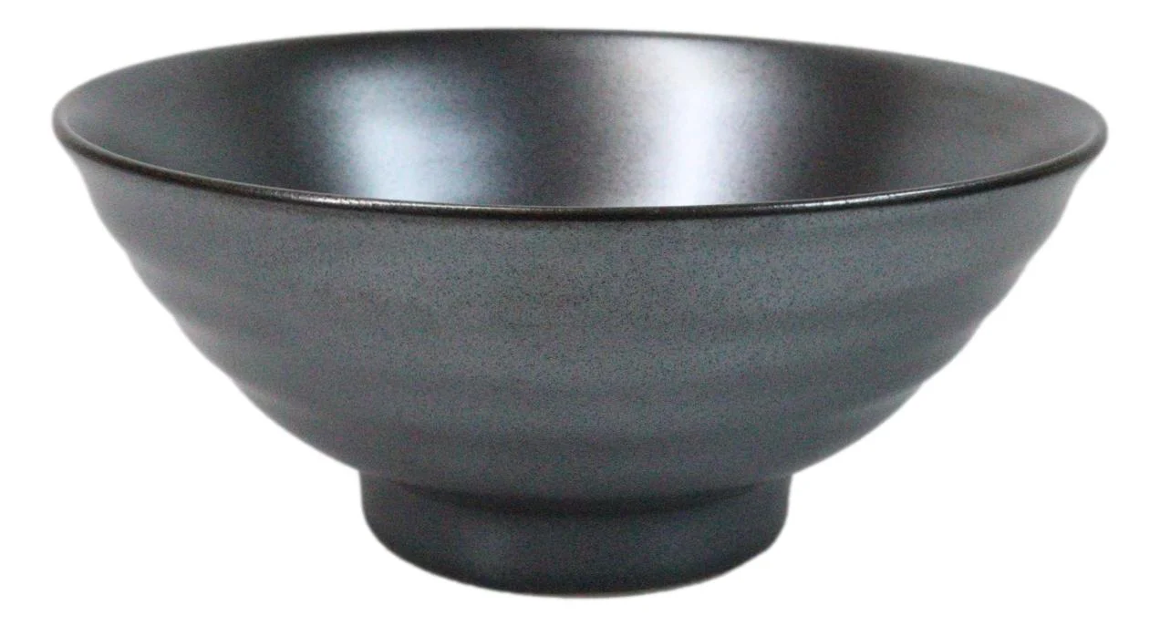 Pack Of 5 Black Tetsu Kesho Ceramic Collection Large Ramen Soup Dinner Bowl 40oz - Image 5