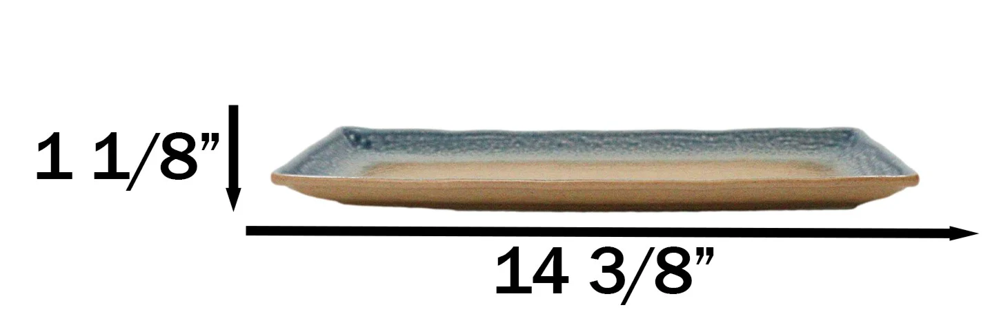 Pack Of 5 Blue River Ao Nagashi Collection Rectangular Serving Platter 14" L - Image 8