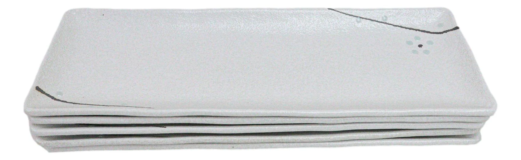 Pack Of 5 Yukino Hana Collection Ceramic Rectangular Serving Platter 14" Long - Image 3