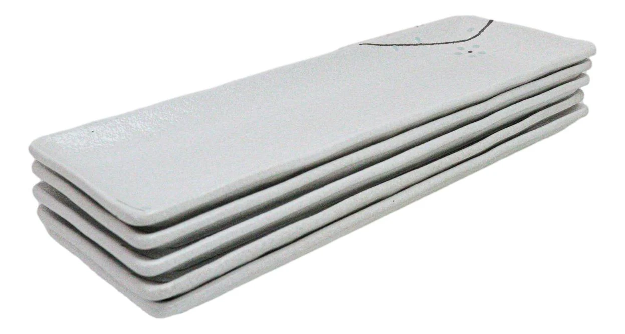 Pack Of 5 Yukino Hana Collection Ceramic Rectangular Serving Platter 14" Long - Image 5
