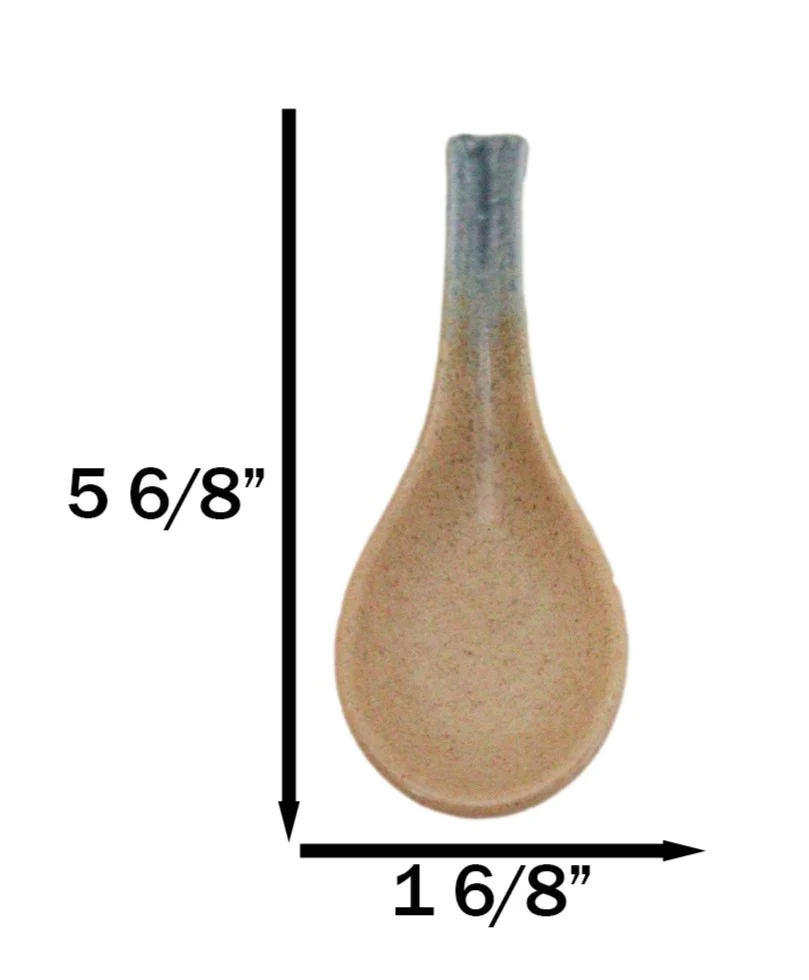 Pack of 6 Ao Nagashi River Collection Ceramic Asian Soup Spoons With Hook 5.75"L - Image 8