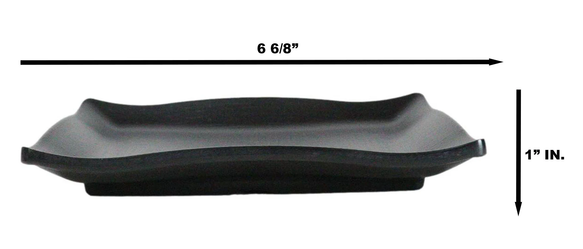 Pack Of 6 Black Silk Melamine Rectangular Wavy Buffet Lunch Sushi Plates 6.75"L - Image 5