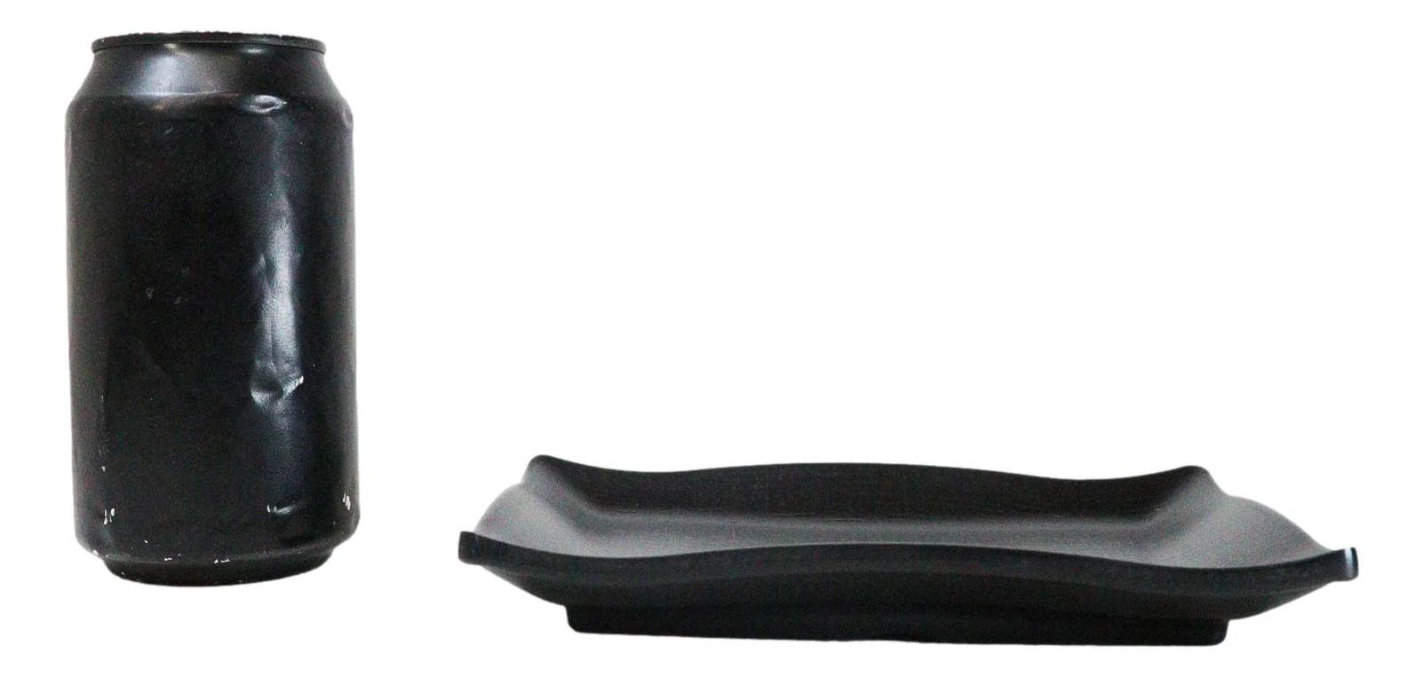 Pack Of 6 Black Silk Melamine Rectangular Wavy Buffet Lunch Sushi Plates 6.75"L - Image 6