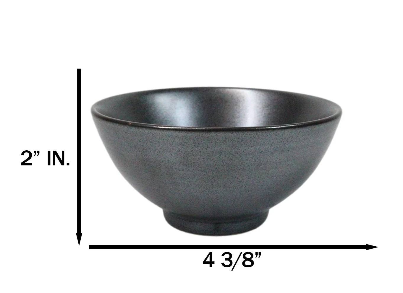 Pack Of 6 Black Tetsu Kesho Collection Small Rice Soup Appetizer Bowls 10oz - Image 7