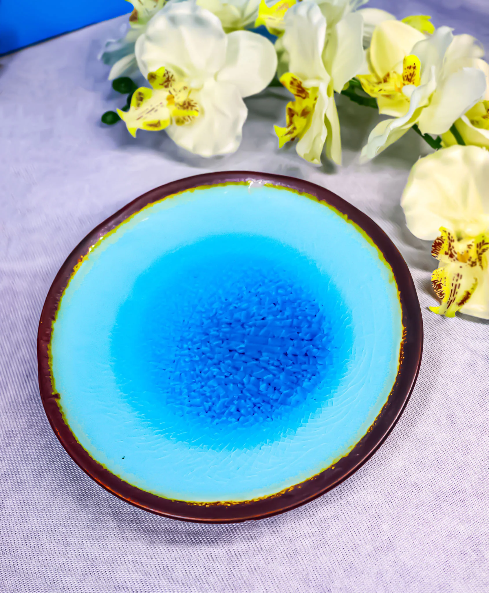 Pack Of 6 Blue Sky Aozora Kannyu Ceramic Round Appetizer Salad Dessert Plates - Image 10