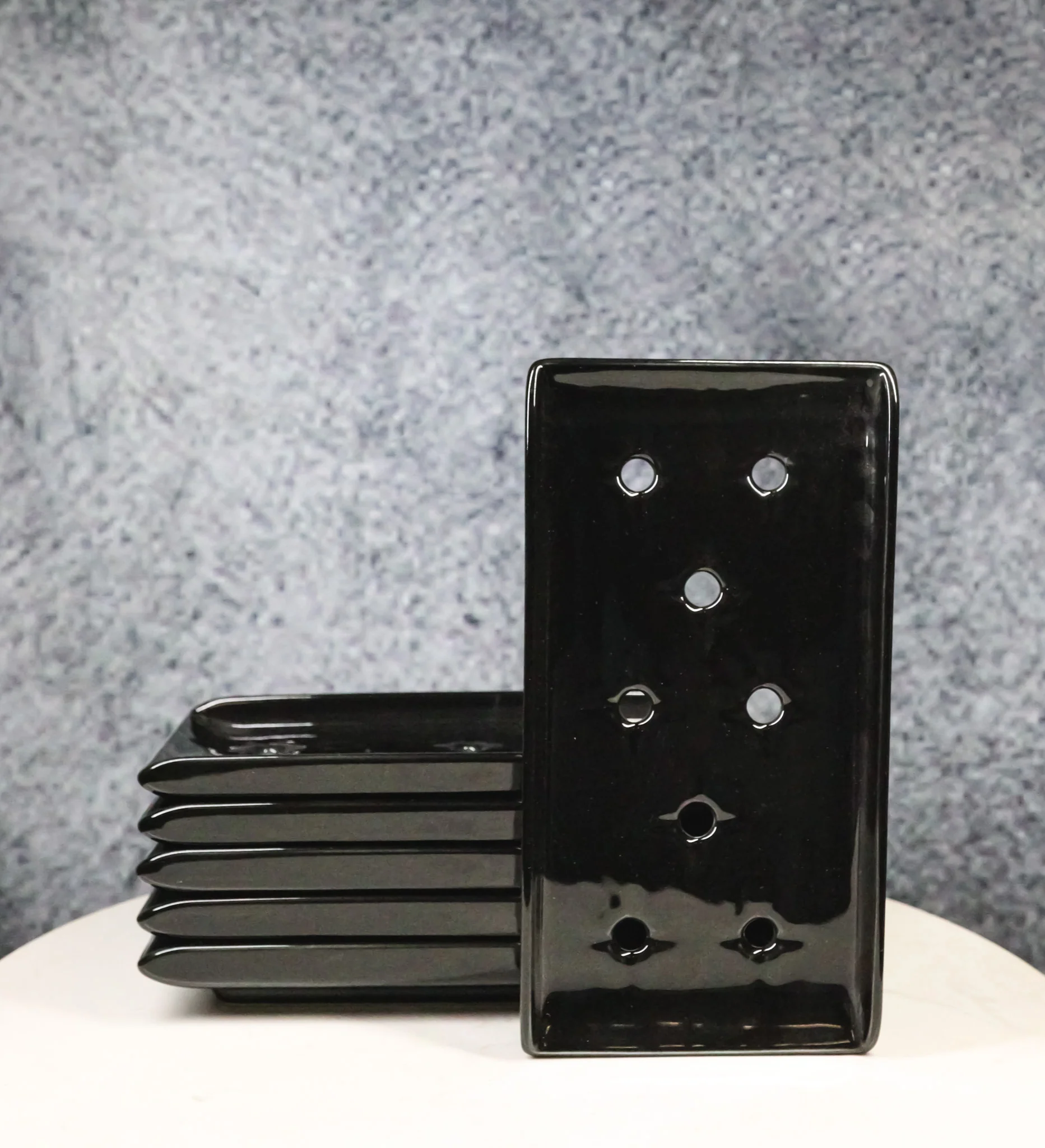 Pack Of 6 Japanese Raw Sushi Preparation Storage Black Neta Zara Ceramic Plates - Image 10