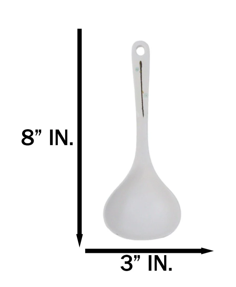 Pack of 6 Melamine Yukino Hana Soup Gravy Stew Ladle Soup Spoons With Notch 8"L - Image 6