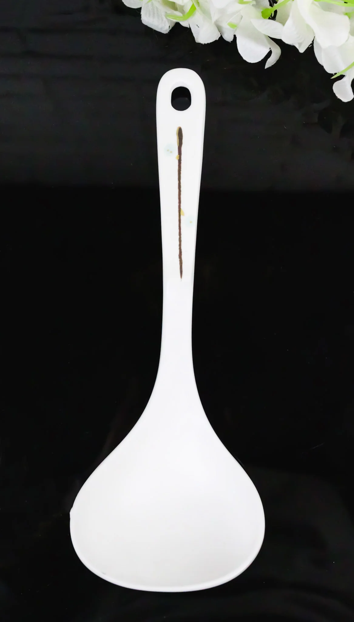 Pack of 6 Melamine Yukino Hana Soup Gravy Stew Ladle Soup Spoons With Notch 8"L - Image 8