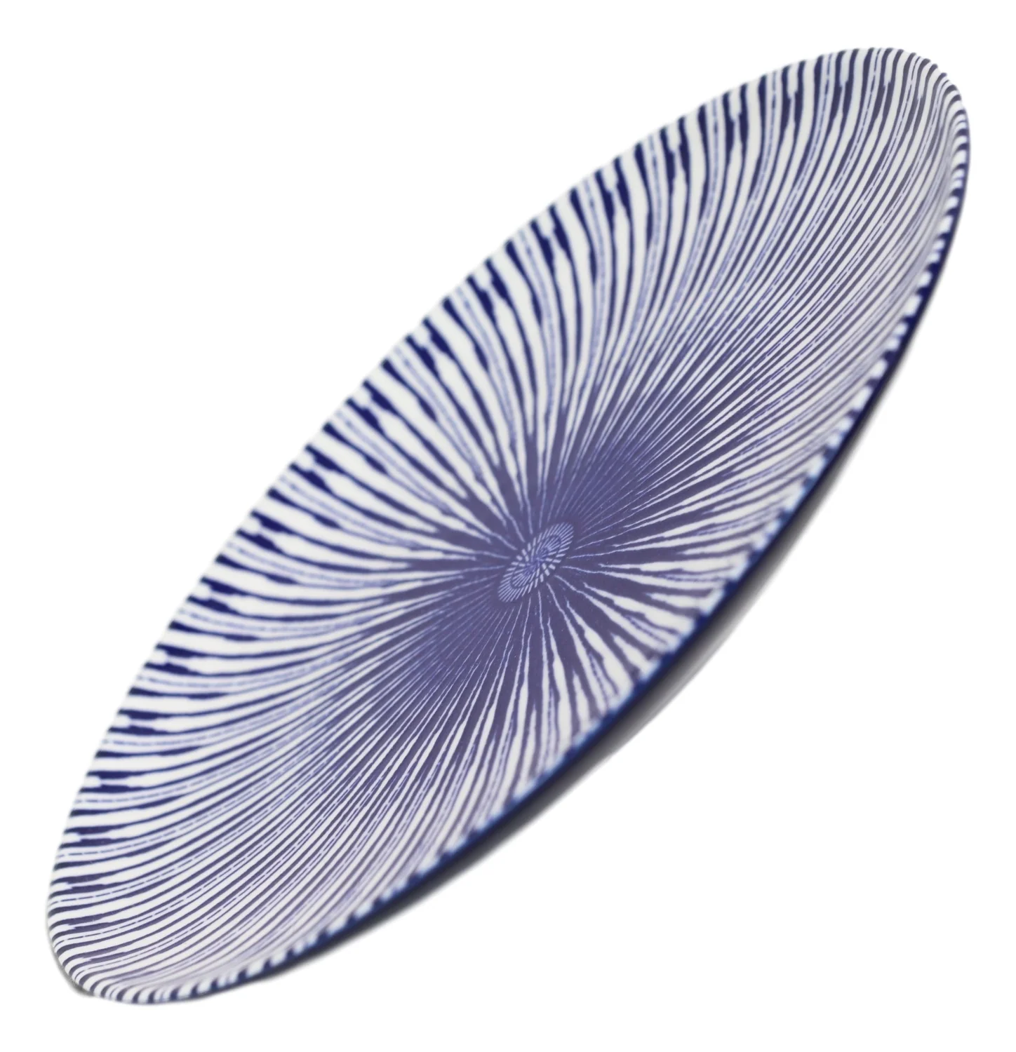 Pack Of 6 Modern Blue White Geometric Focus Porcelain Round Lunch Salad Plates - Image 6