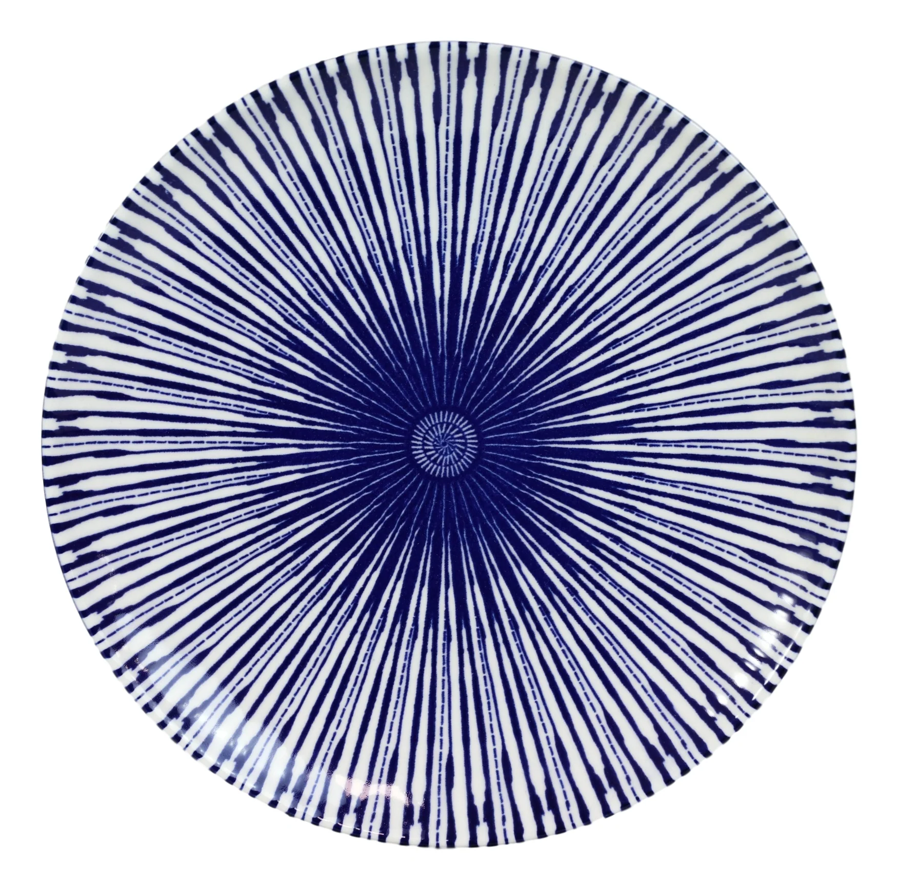 Pack Of 6 Modern Blue White Geometric Focus Porcelain Round Lunch Salad Plates - Image 7