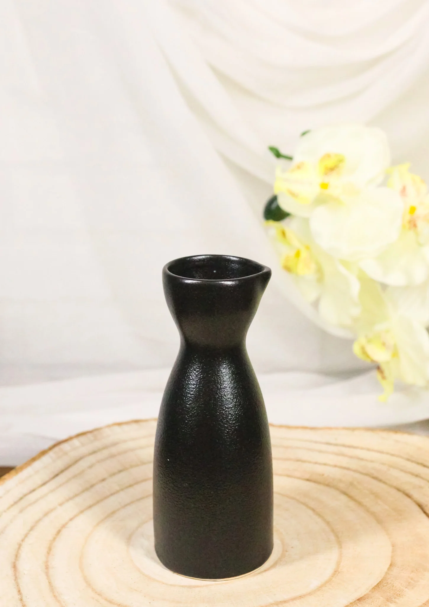 Pack Of 6 Porcelain Kokuyo Black Japanese Wine Sake Tokkuri Carafe Flasks - Image 9