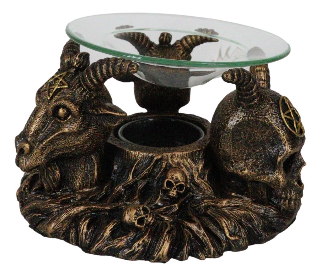 Pagan Occult Baphomet Sabbatic Goat Skull Demon Candle Oil Tart Scent Burner - Image 5
