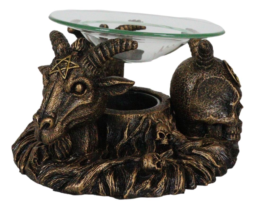 Pagan Occult Baphomet Sabbatic Goat Skull Demon Candle Oil Tart Scent Burner - Image 6