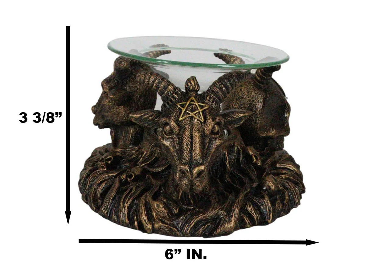 Pagan Occult Baphomet Sabbatic Goat Skull Demon Candle Oil Tart Scent Burner - Image 8