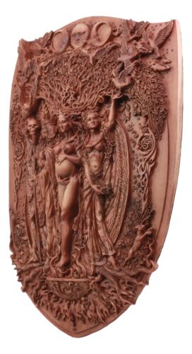 Pagan Wiccan Tripple Goddess Maiden Mother Crone Shield Wall Plaque 14.5" Tall - Image 2