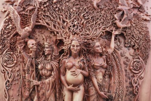 Pagan Wiccan Tripple Goddess Maiden Mother Crone Shield Wall Plaque 14.5" Tall - Image 6