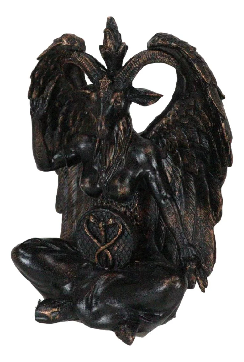Paranormal Occult Sabbatic Goat Idol Baphomet Sitting Meditation Figurine - Image 2