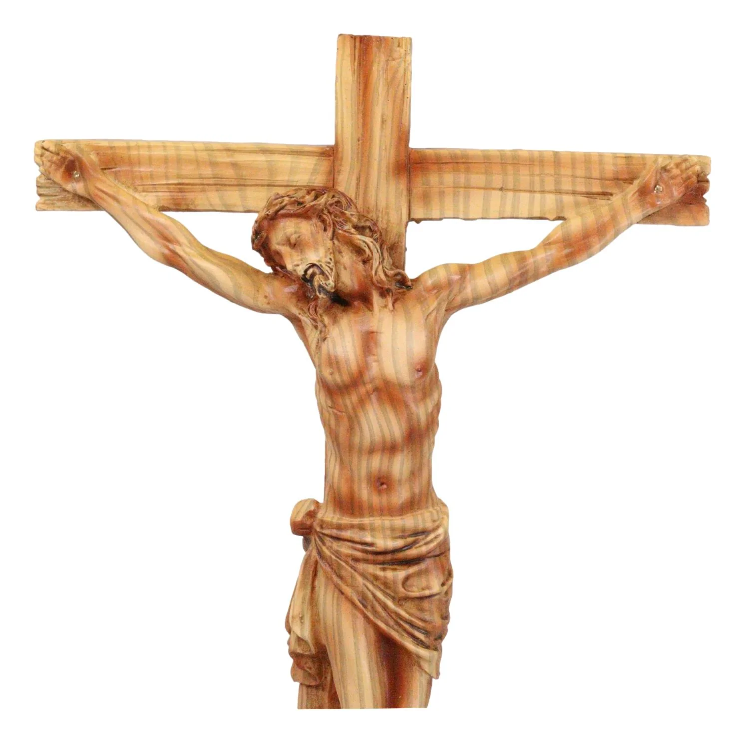 Passion Of Jesus Christ On The Cross In Faux Cedar Wood Finish Figurine 11.25"H - Image 6