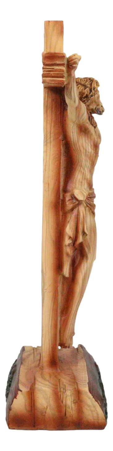 Passion Of Jesus Christ On The Cross In Faux Cedar Wood Finish Figurine 11.25"H - Image 7