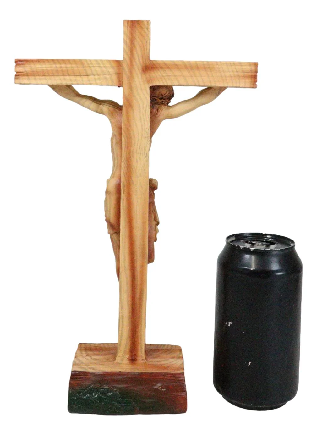 Passion Of Jesus Christ On The Cross In Faux Cedar Wood Finish Figurine 11.25"H - Image 8