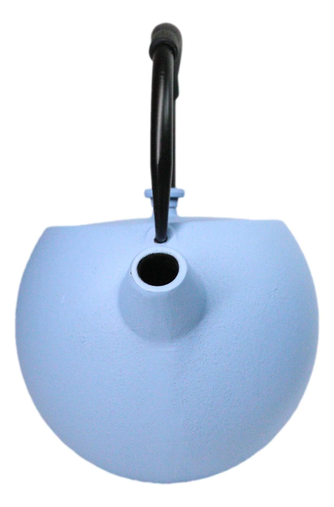 Pastel Blue Minimalistic Tilted Round Cast Iron Teapot 28oz Tea Pot With Handle - Image 2