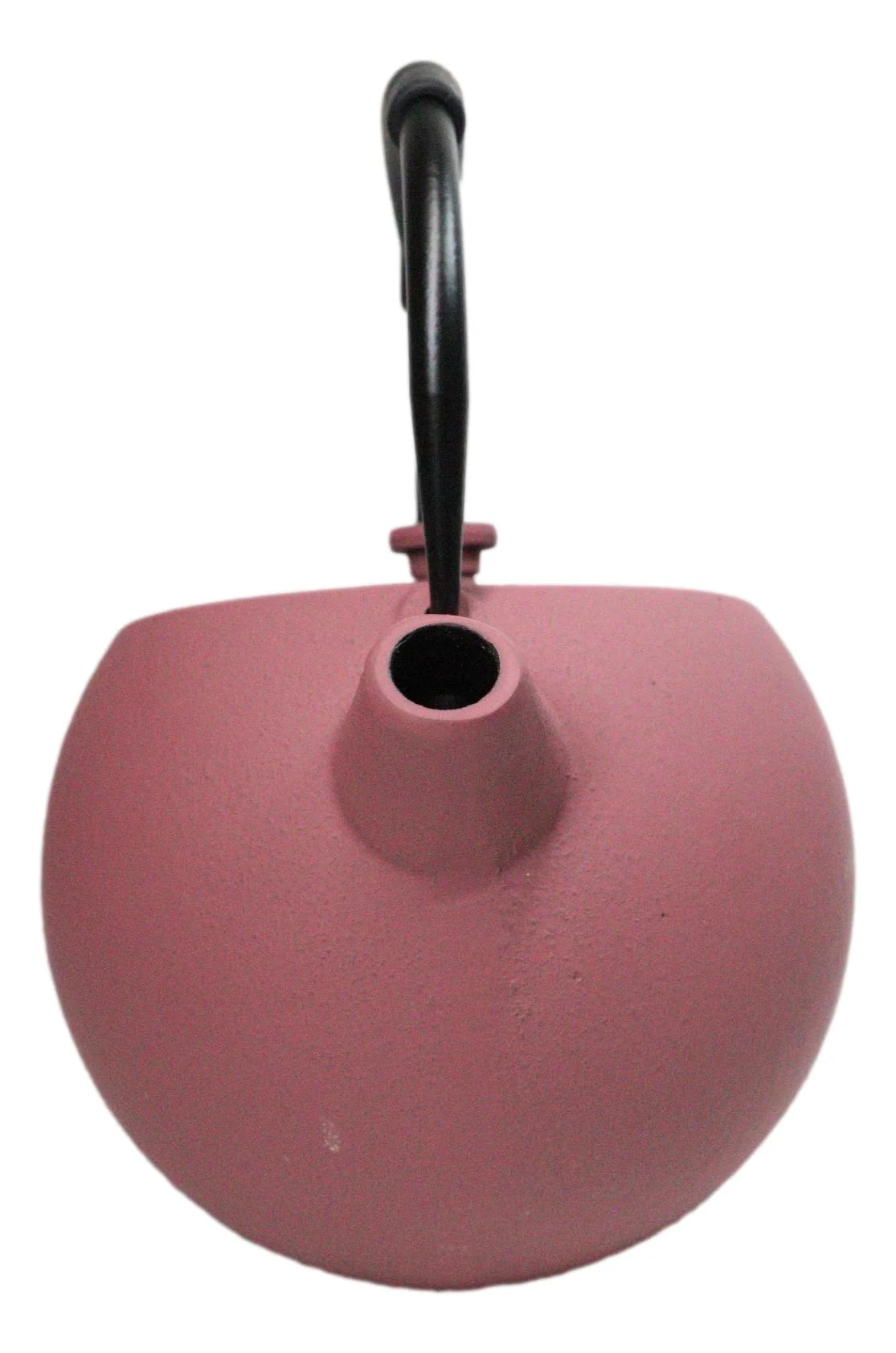 Pastel Pink Minimalistic Tilted Round Cast Iron Teapot 28oz Tea Pot With Handle - Image 3