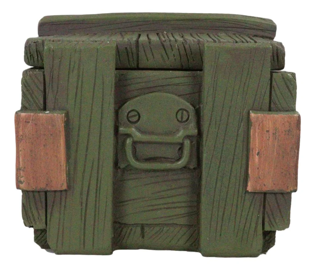 Patriotic Military Style Ammo Crate Utility Faux Wood Decorative Box Figurine - Image 6