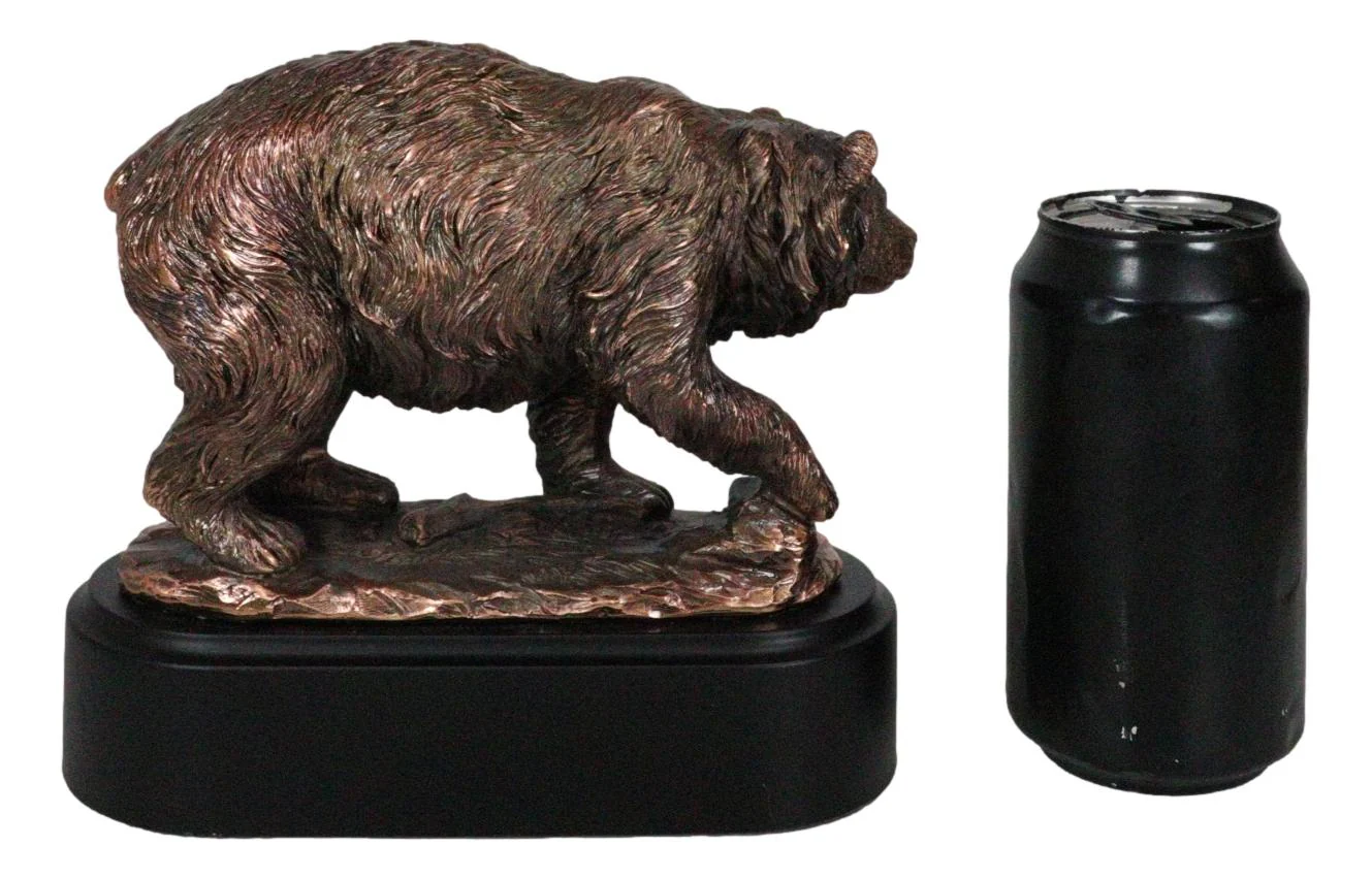 Pawing Grizzly Bear Statue 6.25"H Bronze Electroplated Resin Wildlife Figurine - Image 8