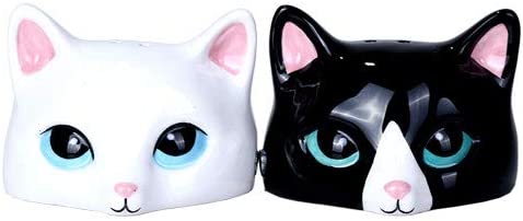 Peeking Cats Ceramic Magnetic Salt Pepper Shaker Set 2.5" Height - Image 2