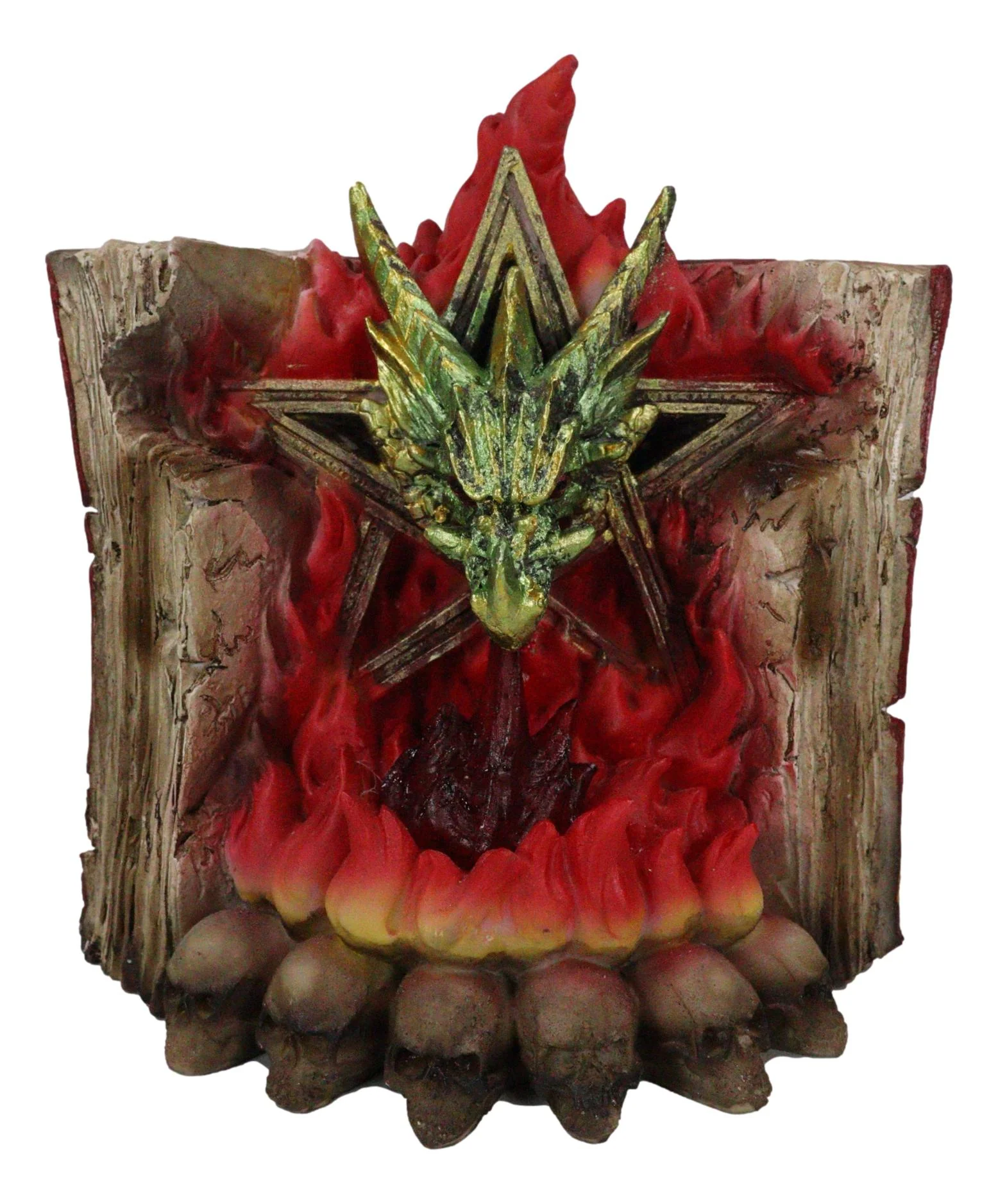 Pentagram Star Green Dragon of Bibliography On Spell Book With LED Fire Breath - Image 3