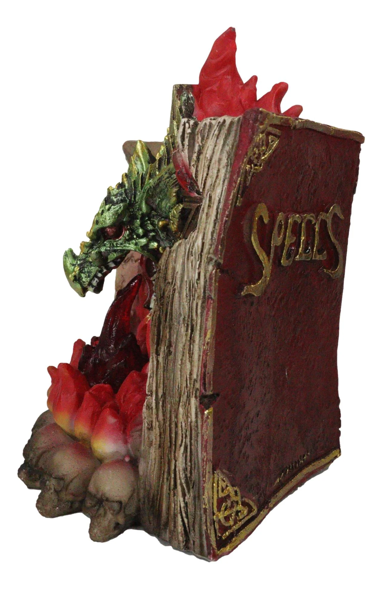 Pentagram Star Green Dragon of Bibliography On Spell Book With LED Fire Breath - Image 6
