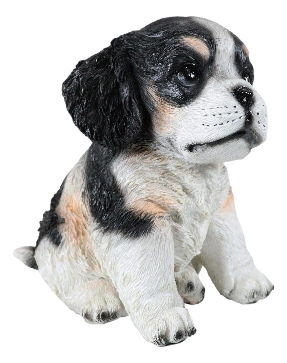 Pet Pal Black White And Tan English Cocker Spaniel Dog Puppy Sitting Figurine - Image 4