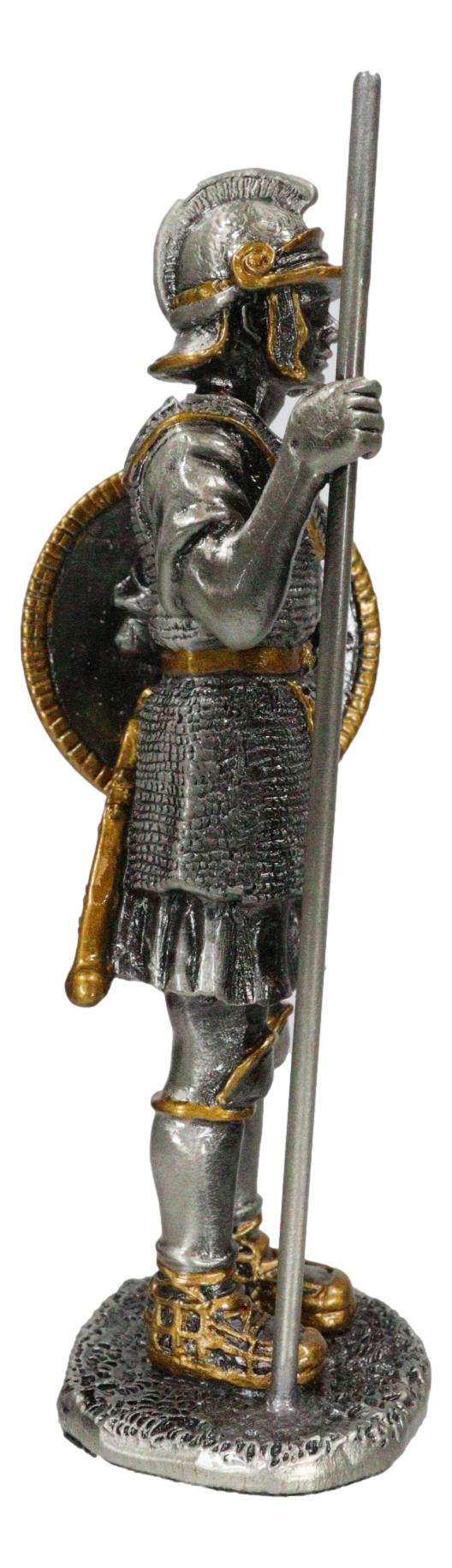 Pewter Medieval Halberdier Knight Guard With Pole Spear And Shield Figurine - Image 3