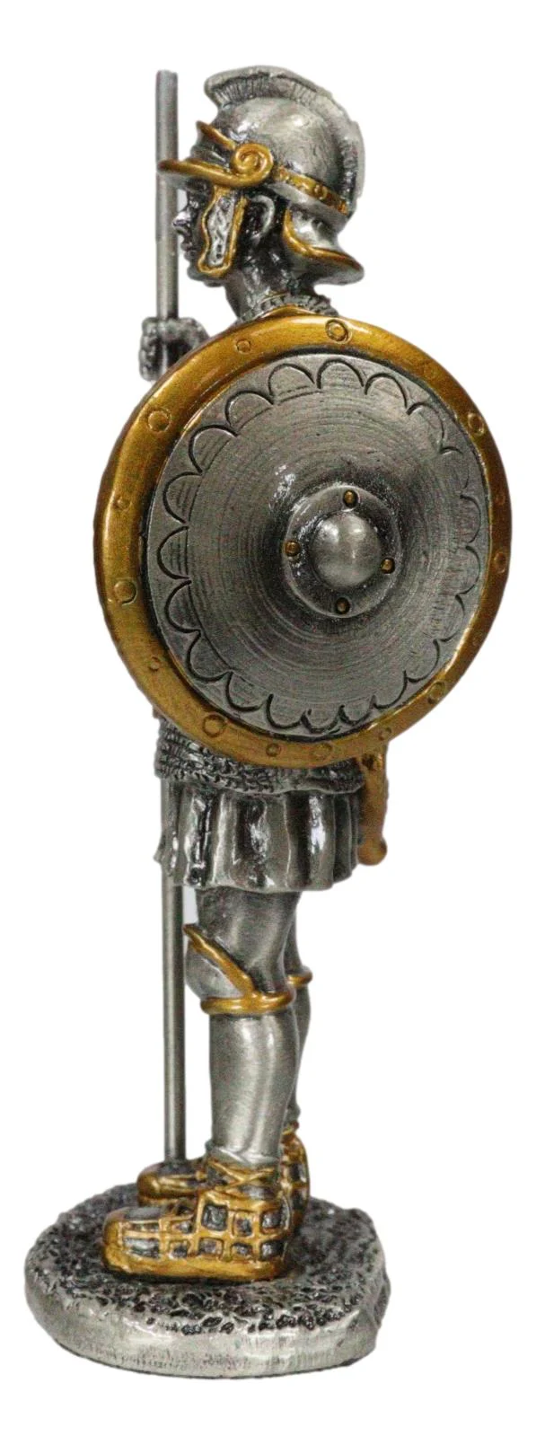 Pewter Medieval Halberdier Knight Guard With Pole Spear And Shield Figurine - Image 4