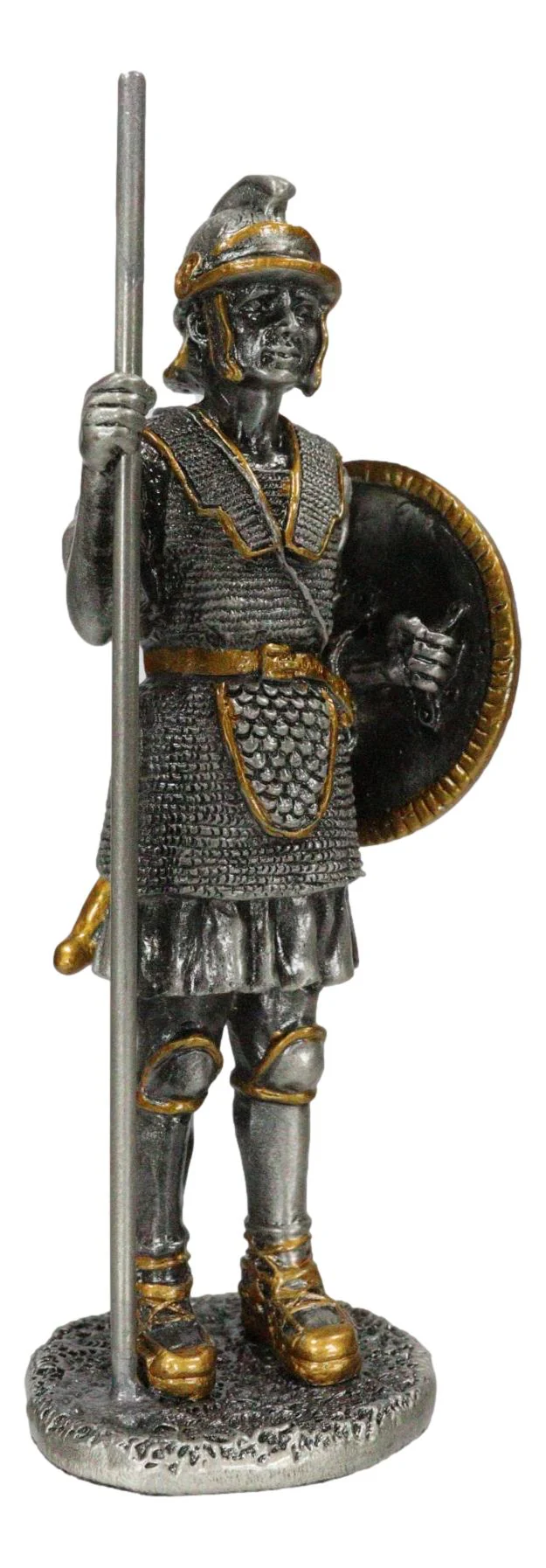 Pewter Medieval Halberdier Knight Guard With Pole Spear And Shield Figurine - Image 5