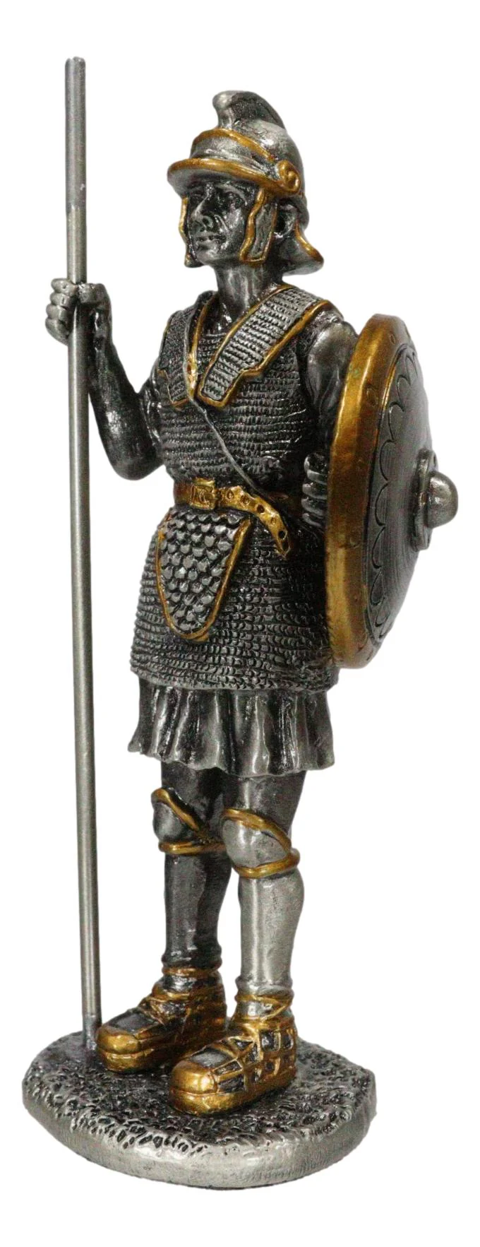 Pewter Medieval Halberdier Knight Guard With Pole Spear And Shield Figurine - Image 6