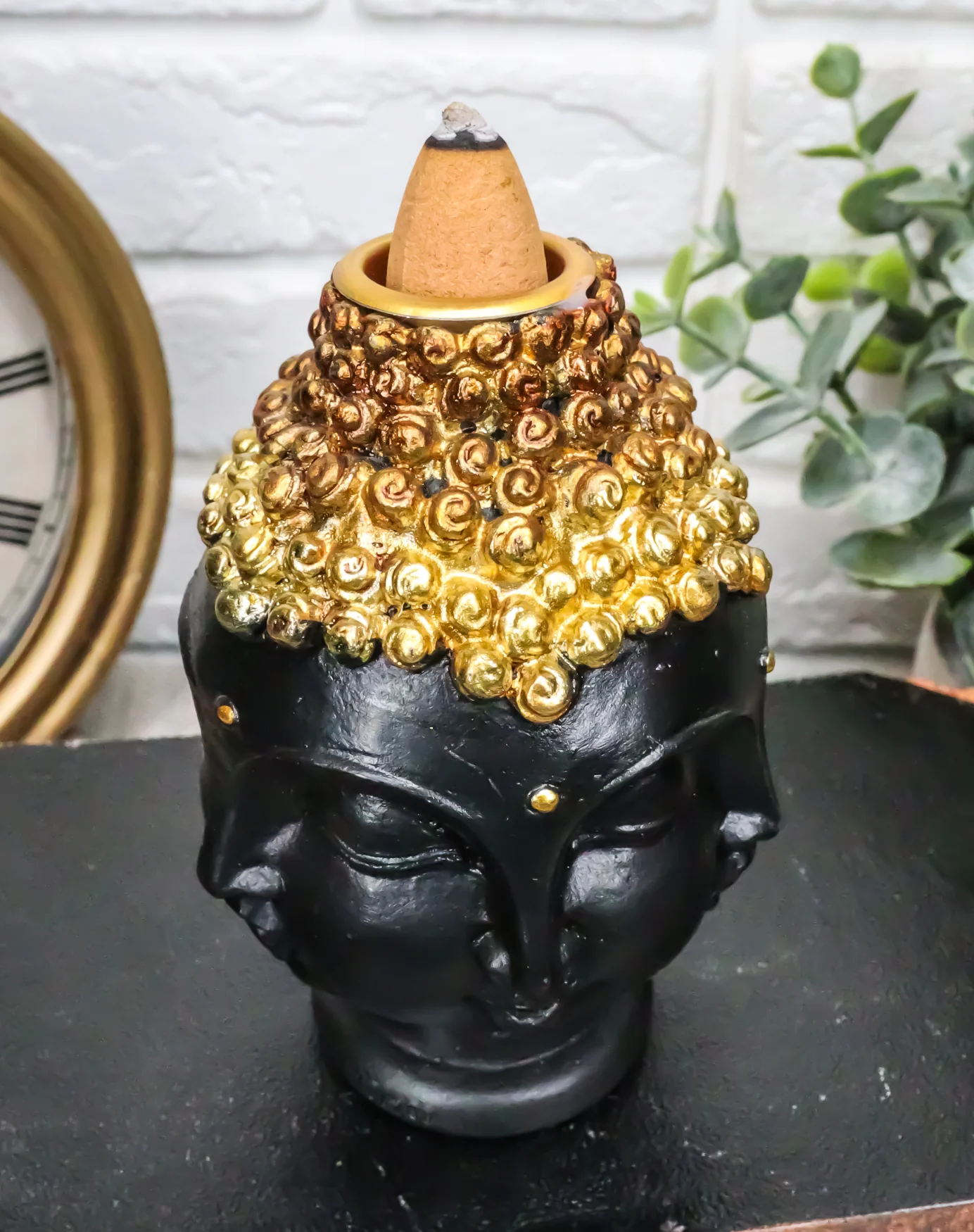 Phra Phrom Four Faced Buddha with Ushnisha Head Backflow Incense Cone Burner - Image 7