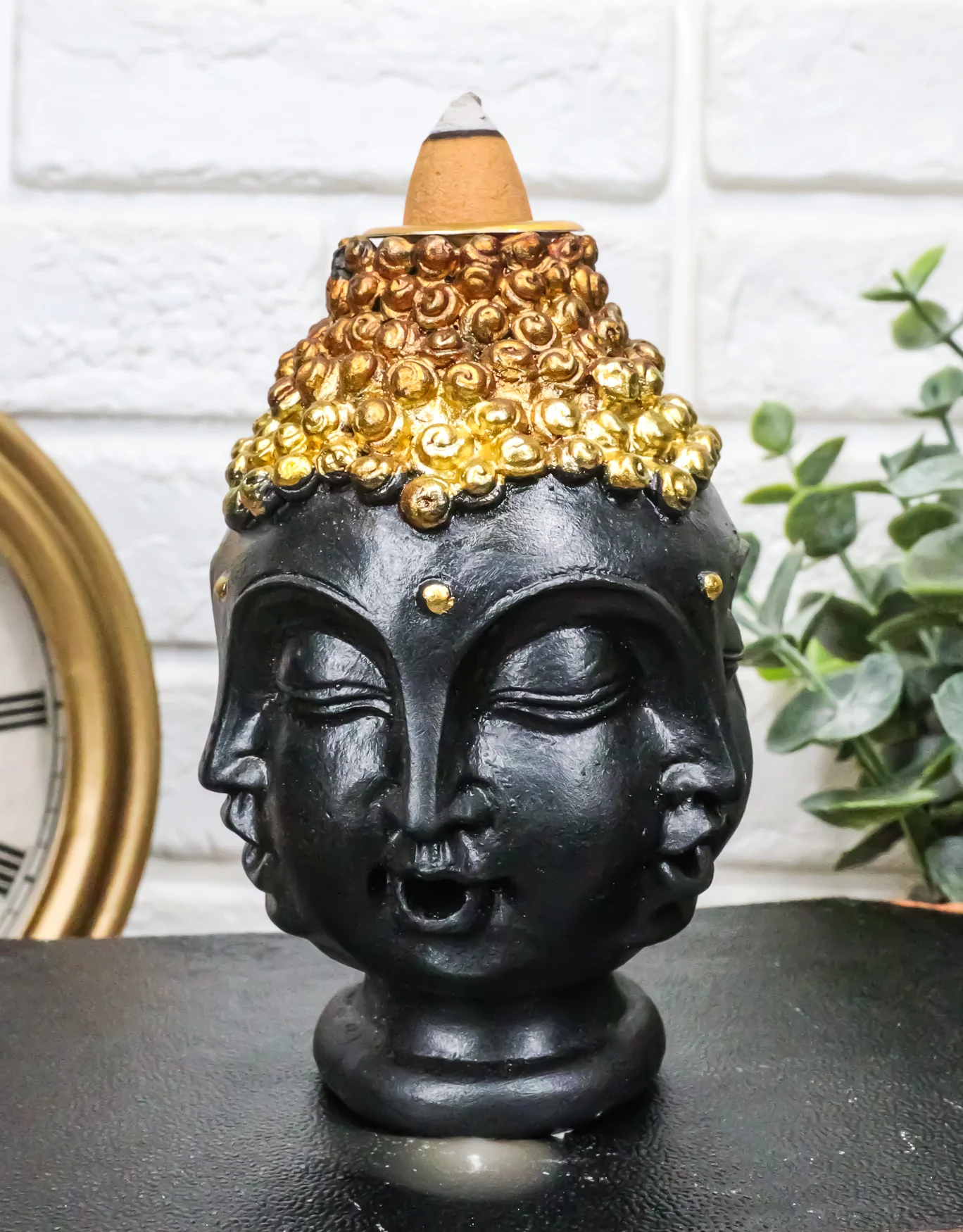 Phra Phrom Four Faced Buddha with Ushnisha Head Backflow Incense Cone Burner - Image 8