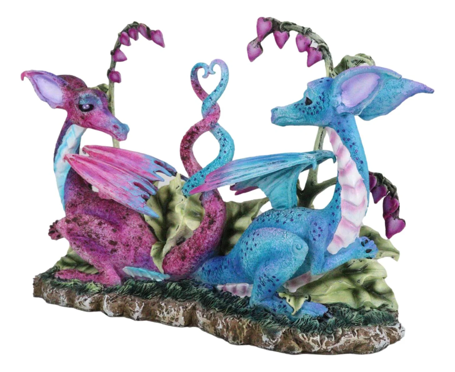 Pink And Blue Valentines Love Dragons Couple With Intertwined Tails Figurine - Image 5