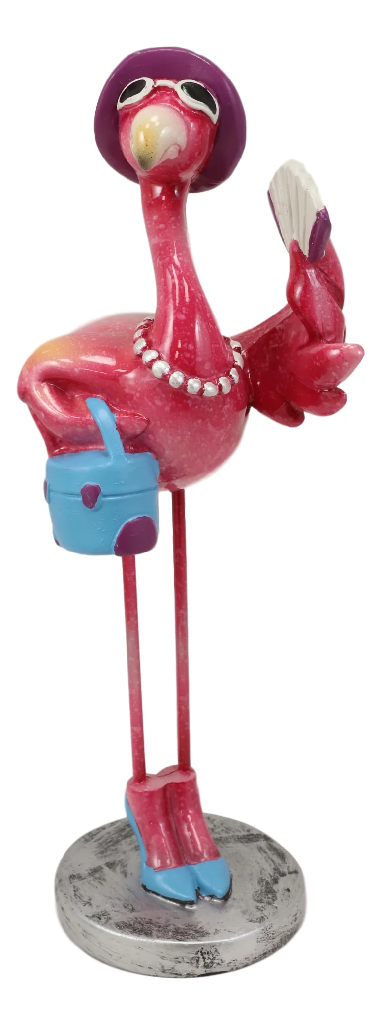 Ebros Pink Flamingo Hot Summer Fashion Diva With Shades And Blue Pumps Decor Statue - Image 3