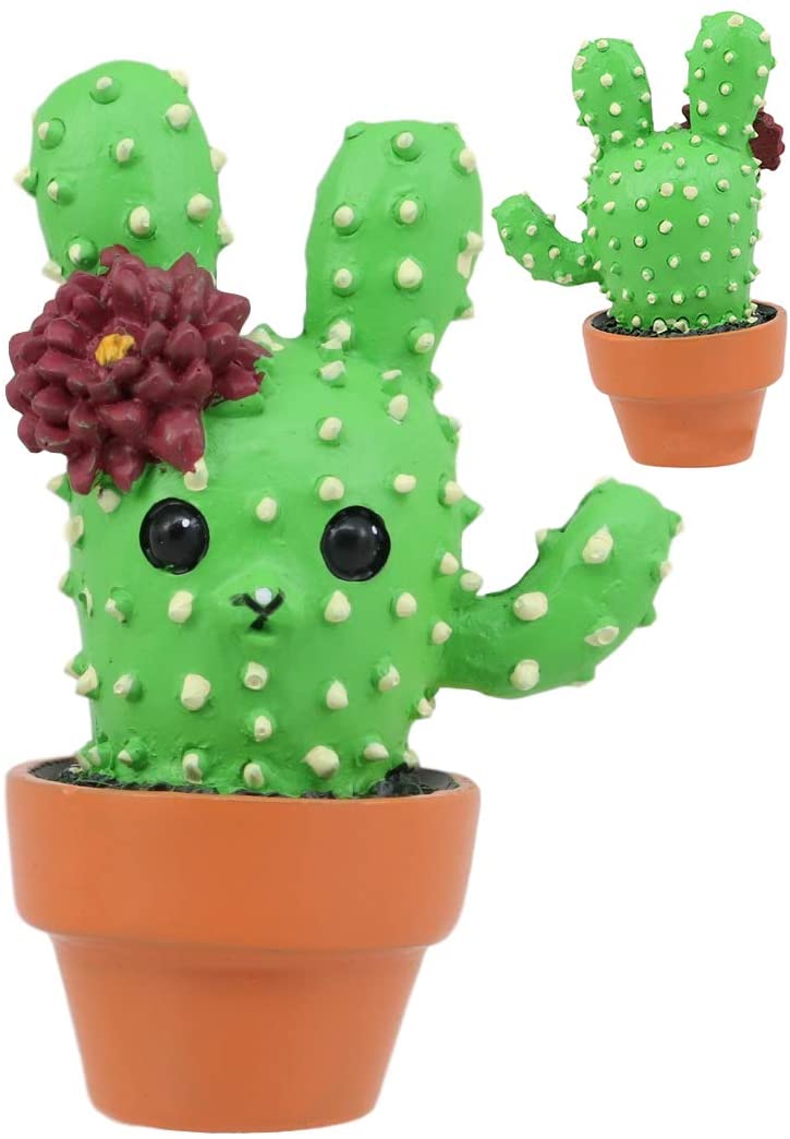 Prickles Whimsical Rabbit That Transform Into Cactus Plant In Pot Figurine Small - Image 3