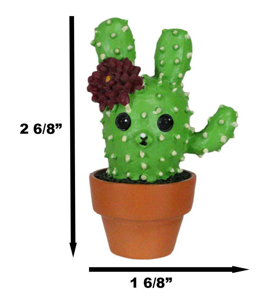 Prickles Whimsical Rabbit That Transform Into Cactus Plant In Pot Figurine Small - Image 4