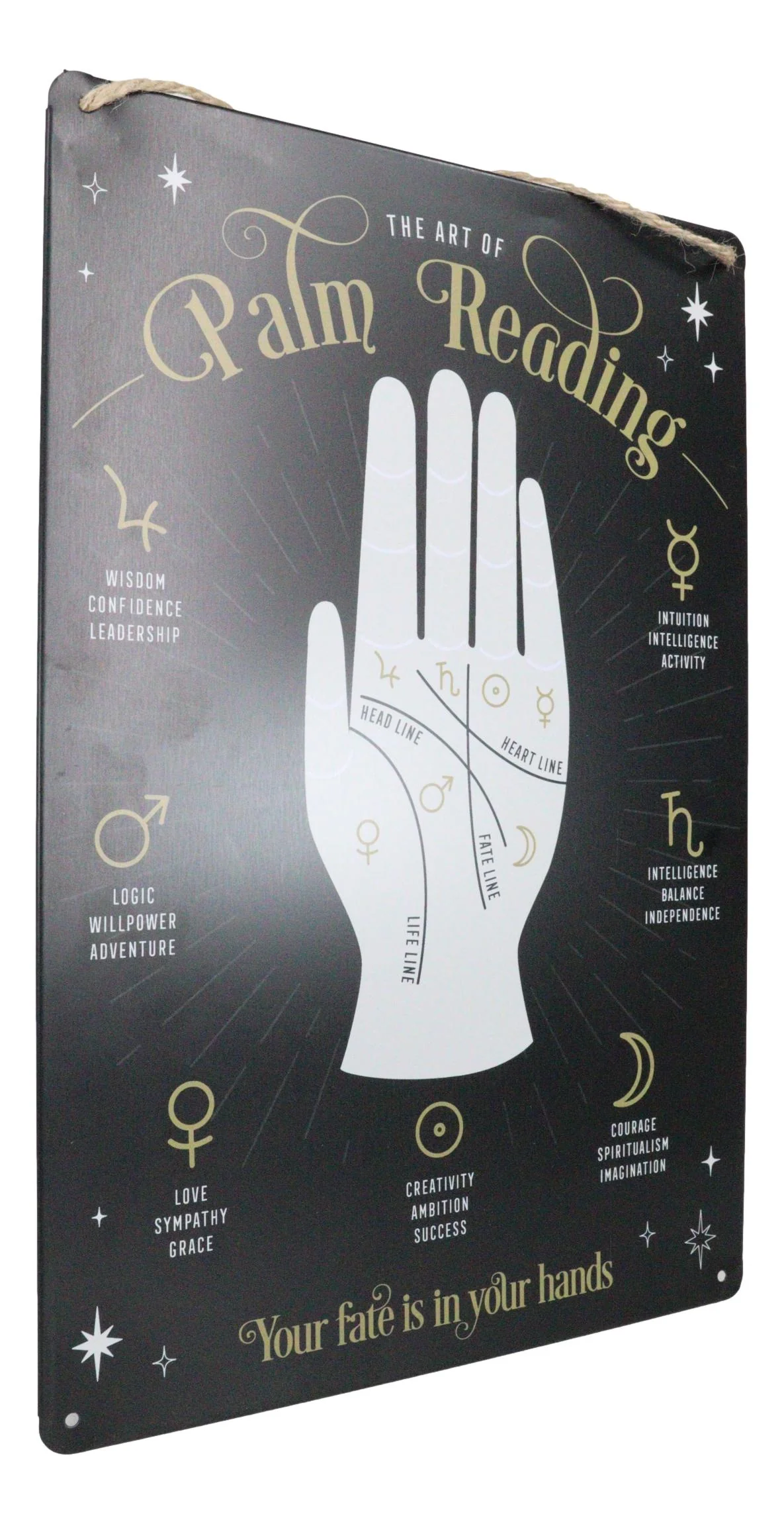 Psychic Fortune Teller Chirology Palmistry Palm Reading Metal Wall Sign Decor - Image 2