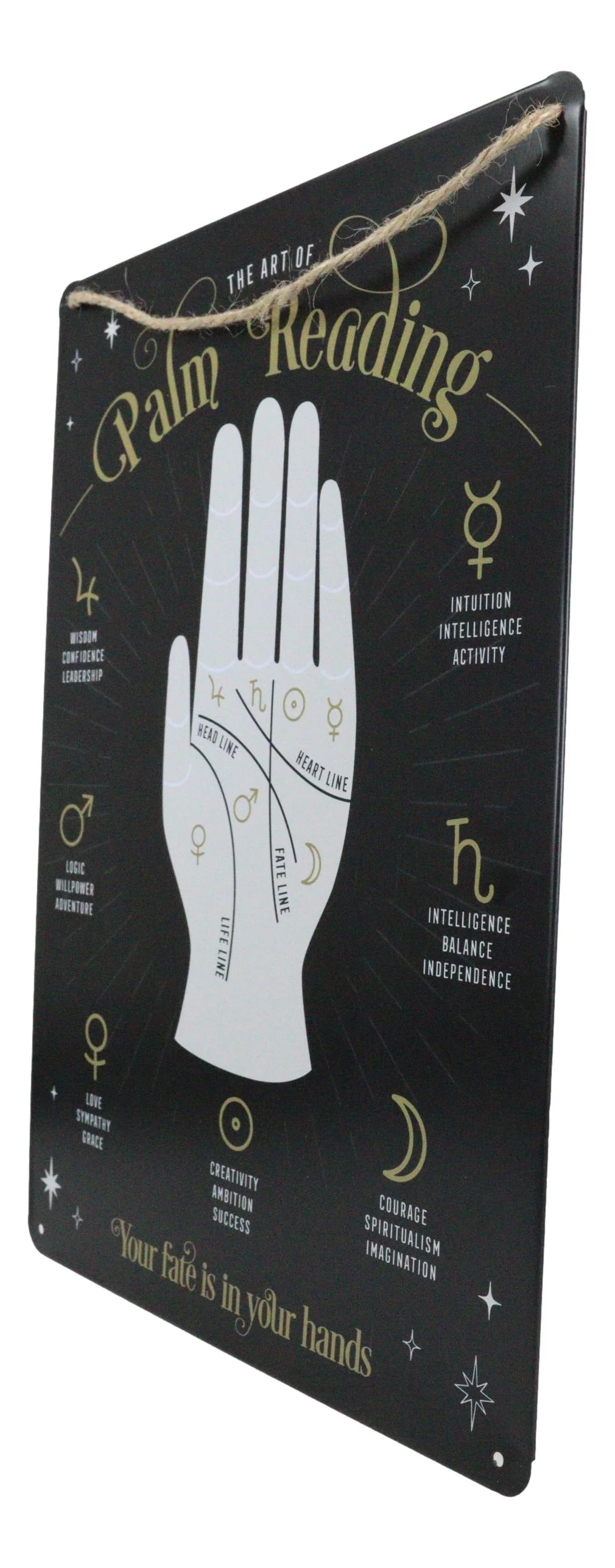 Psychic Fortune Teller Chirology Palmistry Palm Reading Metal Wall Sign Decor - Image 3