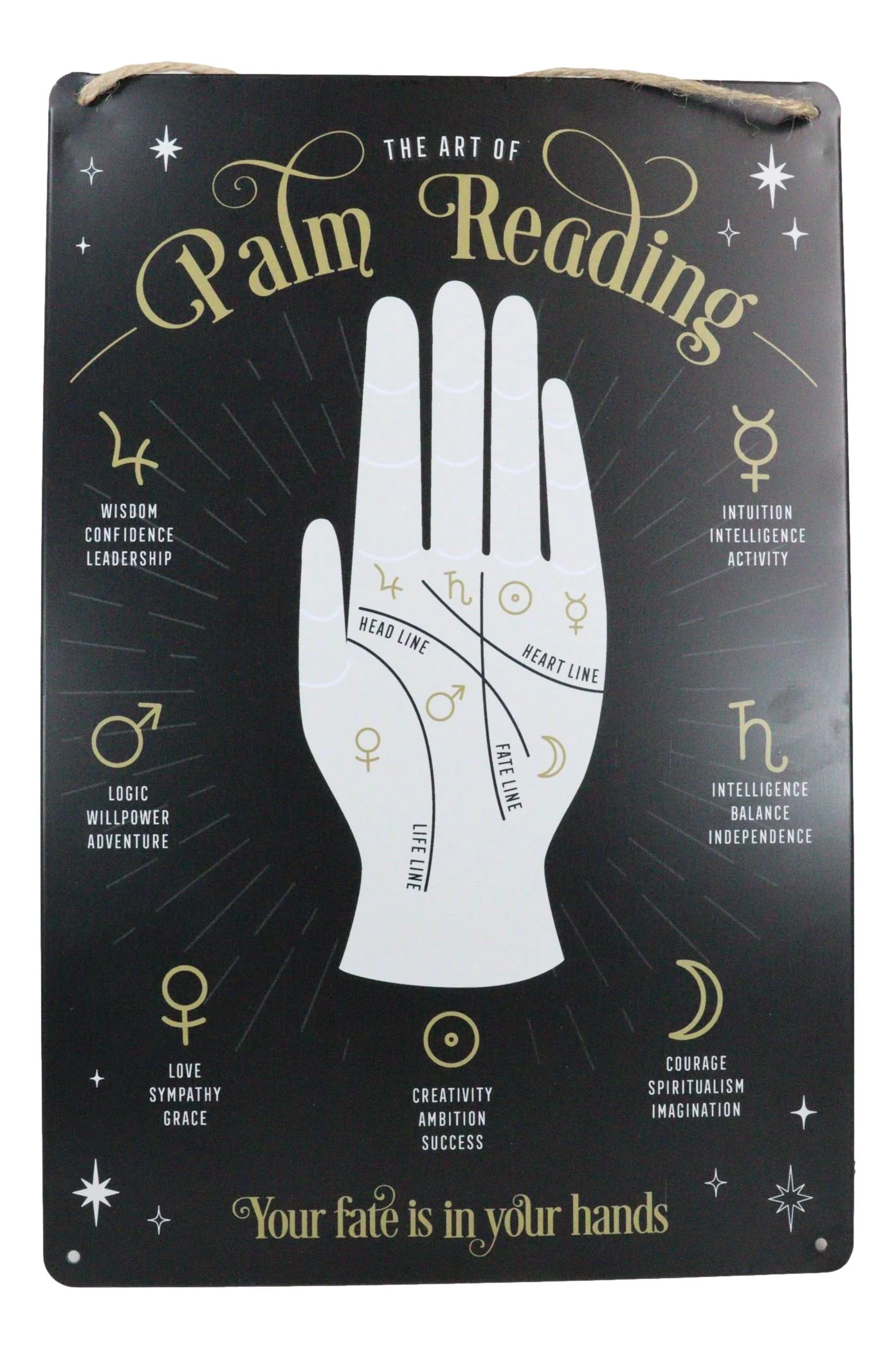 Psychic Fortune Teller Chirology Palmistry Palm Reading Metal Wall Sign Decor - Image 4