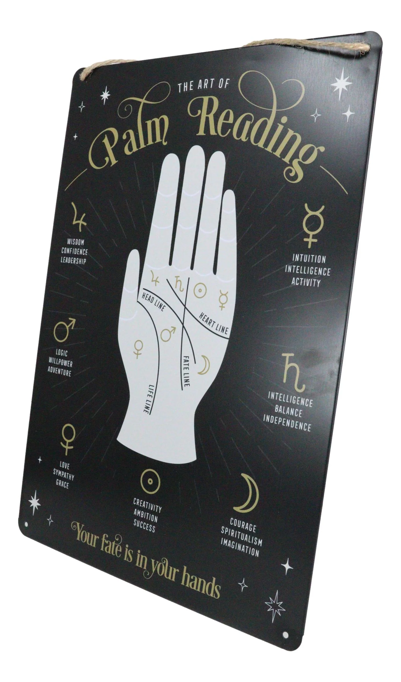 Psychic Fortune Teller Chirology Palmistry Palm Reading Metal Wall Sign Decor - Image 5